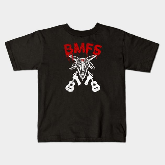 BMFS Metal Goat Kids T-Shirt by GypsyBluegrassDesigns